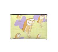 ZQYTGFDC Fleurs de lotus qui attendent de fleurir - Fermeture éclair - 22,9 x 16,5 cm - Petit organisateur de toilette pour la Saint-Valentin, une amie ou une petite amie, Chouette debout, TAILLE