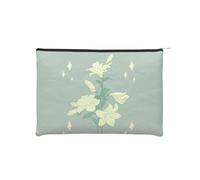 ZQYTGFDC Fleurs de lotus qui attendent de fleurir - Fermeture éclair - 22,9 x 16,5 cm - Petit organisateur de toilette pour la Saint-Valentin, une amie ou une petite amie, Lys blancs de dessin animé