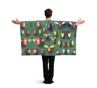 ZQYTGFDC Insect Atlas Poncho à manches pour une liberté de mouvement, idéal pour les fêtes et les célébrations