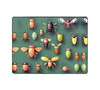 ZQYTGFDC Insect Atlas Tapis de sol lavable pour salon, chambre à coucher, bureau, dortoir, décoration d'intérieur, 160 x 122 cm