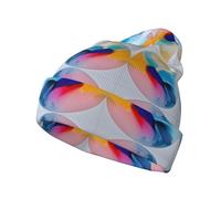 ZQYTGFDC Love Confessions Bonnet à pompon en tricot côtelé doux pour homme et femme, pour promenades à la campagne et festivals, unisexe pour adulte, Peinture aquarelle ronde, Taille unique