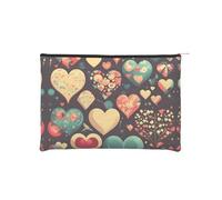 ZQYTGFDC Mt. Fuji au début du printemps - Fermeture éclair - 22 x 16,5 cm - Petit organisateur de toilette pour la Saint-Valentin, une amie, une petite amie, Fleur écrasée en forme de cœur, TAILLE