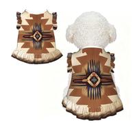 ZQYTGFDC Native American Patterns L Les robes pour chien et chat de petite et moyenne taille sont adaptées pour les promenades, les vacances, les fêtes. Noir