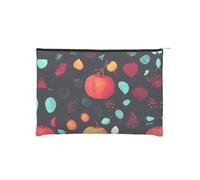 ZQYTGFDC Petit organisateur de toilette avec fermeture éclair pour femme Le Roi dragon en feu 22 x 16,5 cm pour la Saint-Valentin, une amie, une petite amie, Fleurs de citrouille, TAILLE UNIQUE