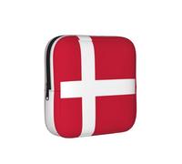ZQYTGFDC Pochette d'hygiène féminine avec drapeau danois, capacité de 6 ou 10 tampons, petit organisateur pour sac à main, valise, cadeau pour filles et femmes
