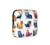 ZQYTGFDC Pochette d'hygiène féminine avec illustrations de graffitis animaux, capacité de 6 à 10 blocs, petit organisateur pour sac à main, valise, cadeau pour filles et femmes