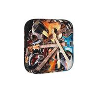 ZQYTGFDC Pochette d'hygiène féminine pour guitare musicale, capacité de 6 à 10 coussinets, petit organisateur pour sac à main, valise, cadeau pour filles et femmes