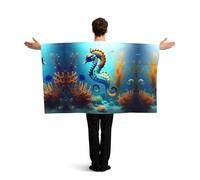 ZQYTGFDC Poncho à manches hippocampe corail pour plus de liberté de mouvement, idéal pour les fêtes et les célébrations
