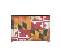 ZQYTGFDC Pretty Little Mushrooms Organiseur de toilette avec fermeture éclair pour femme 22 x 16,5 cm, Drapeau du Maryland en bois vintage, One Size