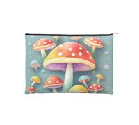ZQYTGFDC Pretty Little Mushrooms Organiseur de toilette avec fermeture éclair pour femme 22 x 16,5 cm, Champignons colorés mignons, One Size