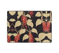 ZQYTGFDC Red Berries on The Vine Grand tapis en peluche à poils longs super doux antidérapant en flanelle pour chambre à coucher, salon, chambre d'enfant, lavable avec envers en caoutchouc - 203,2 x