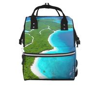 ZQYTGFDC Sac à dos à langer multifonction à motifs géométriques - Sac à langer de grande capacité avec mamans et papas, voyage et utilisation quotidienne, Une île dans l'océan, taille unique