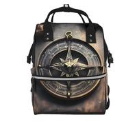 ZQYTGFDC Solar System Planets Sac à dos à langer multifonctionnel - Sac à langer grande capacité avec mamans et papas, voyage et utilisation quotidienne, Magical Design Boussole avec runes nordiques