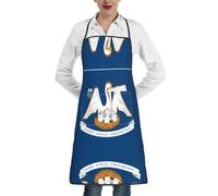 ZQYTGFDC Tablier de cuisine en tissu imperméable pour femme Motif drapeau de l'État de Louisiane
