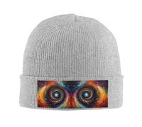 ZQYTGFDC The Vortex of Art Casquettes d'hiver unisexes chaudes, douces, respirantes et confortables en tricot extensible, gris, Taille unique