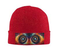 ZQYTGFDC The Vortex of Art Casquettes d'hiver unisexes chaudes, douces, respirantes et confortables en tricot extensible, Rouge, Taille unique