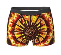 ZQYTGFDC Turning the flame Lot de boxers extensibles pour homme Évacuation de l'humidité, Noir , M Taille courte