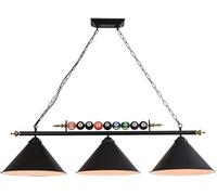 ZR98US 3 Pool Table Retro Kitchen Island Pendant Light with Matte Black Shade, Industrial Chandelier