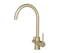 ZR98US 3 Way Kitchen Tap - Double Handle Swivel Stainless Steel Sink Mixer for Kitchen - and Functional