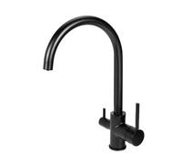 ZR98US 3 Way Kitchen Tap - Double Handle Swivel Stainless Steel Sink Mixer for Kitchen - and Functional