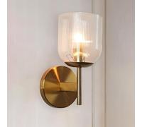 ZR98US American Bell-Shaped Mounted Lights, Antique with Ribbed Glass Shade for Living Room Bedroom Wall Lamp(23cm/9in)