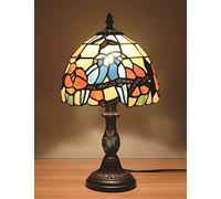 ZR98US Bedroom Lamps for Living Room Stained Glass Birds Warm Coloured Series Table Lamp/8-Inch European Vintage Style Desk Lamp Bedside Light