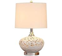 ZR98US Bedside Bedroom Living Room Romantic Wedding Table Lamp Creative White Ceramic Nest Home Desk Lamps for Bedroom(Size:b)