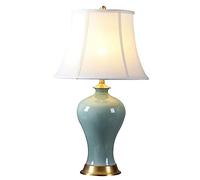 ZR98US Bedside for Bedroom lampsNew Chinese -Style Minimalist Retro Ceramics Table Lamp Villa Clubhouse Porch Decoration(Color:A,Size:)