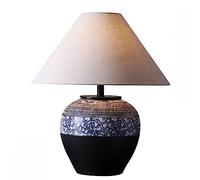 ZR98US Bedside for Bedroom lampsNew Chinese -Style Minimalist Retro Ceramics Table Lamp Villa Clubhouse Porch Decoration(Color:A,Size:)