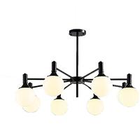 ZR98US Black Chandelier Island Nordic Magic Bean Chandeliers with Globe Glass Shade.Ceiling Mid Century Pendant Light for Bedroom Living Room-Black 85x53cm