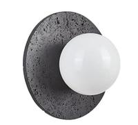 ZR98US Black Travertine, Nordic Round Light Glass Lampshade Wall Lamp for Living Room Stairs Balcon Bedside