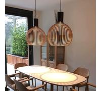 ZR98US Black Wood Pendant, Semi Globe Chandelier Ceiling Light Fixture for Kitchen Island Dining Farmhouse Entryway Foyer Table Living Room Hanging Lights