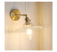 ZR98US Brass Glass Shade Wall Light Kitchen Living Room Bedside Bathroom Study Cloakroom Aisle Lights, Chandelier