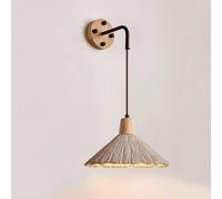 ZR98US Cement, Wood Light Farmhouse Rustic Wall Lamp for Living Room Bedroom Dining Room(26cm/10.23in)