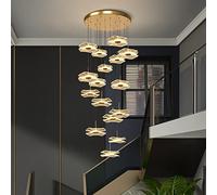ZR98US Creative Leaf Staircase Lig Luxury Nordic Bar Restaurant Lamp Duplex Empty Living Room Long Chandelier