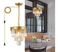 ZR98US Crystal 24”/60Cm Round Dining Room 12 Ceiling Pendant Lig Fixture Raindrop Luxury Gold Flush Mount Chandelier for Entryway Living