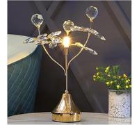 ZR98US Crystal Bedroom Bedside Table Decoration Lamp European Style Living Room Study Luxury Button Night Light, Chandelier