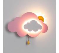 ZR98US Dimmable Mounted Lamp, Cloud Decor with Pull Chain Wall for Bedroom Living Room Dining Room(Pink)