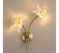 ZR98US Double Head Flower Lamps, Acrylic Bedside Mounted Light for Living Room Hallway Wall Sconces(40cm/15.7in A)