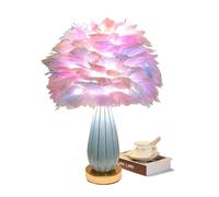 ZR98US Fait-à-Main Table Lamp avec Feuilles de Goéland Poitrine Flasque, Ampoule Éclairage Bureau pour Décoration de Chambre, Adaptable en Salle à Manger, Dodo, Bureau (Rouge)