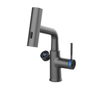 ZR98US Faucet à Lavabo avec Spray Pull-Out Ecran Numérique, Modes Avancées pour Utilisation ° (Blanc, Gris) (Jaune)
