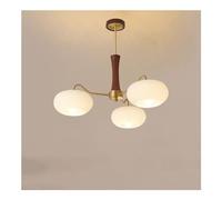 ZR98US Fixture Mid Century Milk Glass Semi Flush Mount Ceiling Farmhouse Rustic Wood Hanging Pendant Light Round Sputnik Large Chandelier for Dining Living Room