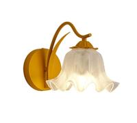 ZR98US Floral, Nordic Lily Light Frosted Acrylic Shade Wall Lamp for Bedroom Stairway Living Room Hallway Farmhouse(Red)