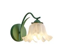 ZR98US Floral, Nordic Lily Light Frosted Acrylic Shade Wall Lamp for Bedroom Stairway Living Room Hallway Farmhouse(Red)