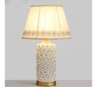 ZR98US for lampsModern Glazed Glaze New Chinese -Style All -Copper Ceramic Table Lamp Bedroom Bedside Lamp(Color:A,Size:Button)