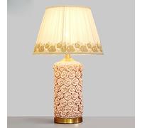 ZR98US for lampsModern Glazed Glaze New Chinese -Style All -Copper Ceramic Table Lamp Bedroom Bedside Lamp(Color:A,Size:Button)