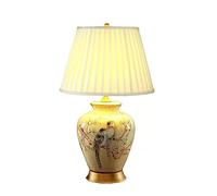 ZR98US for Table lampsRetro -Style Ceramic Desk Lamp New Chinese Light Luxury Bedroom Bedside Lamp(Color:B,Size:Button)