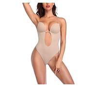 ZR98US Full Body Shaper for Backless Wedding Evening Dress Women One Piece Bodysuit with Built in Bra Seamless Court Lingerie