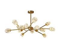 ZR98US G9 - Lig Luxury All Copper Molecular Ligs, Bedroom Living Room Ligs, Decoration Study Dining Ligs-Copper and Gram Cover 12t, Vintage Chandeliers