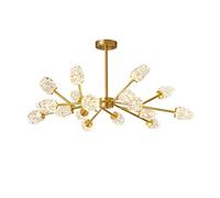 ZR98US G9 - Lig Luxury All Copper Molecular Ligs, Bedroom Living Room Ligs, Decoration Study Dining Ligs-Copper and Gram Cover 12t, Vintage Chandeliers